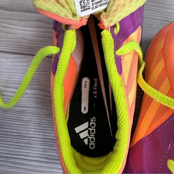 Adidas Women’s Track And Field Cleats Size 8 Purple/Green - Picture 2 of 12